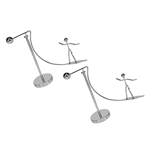 QUMIIRITY 2 Stück Surfenbalance Kleiner Mann Strand Surfer Männer Balance-surf-dekore Wahr Gleichgewicht Kerle Surf-Balance- Ausgewogen Rostfreier Stahl Silver von QUMIIRITY