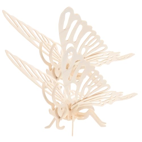QUMIIRITY 2 Stück Teiliges Holzpuzzle für DIY Tierpuzzle mit Schmetterlingsmotiv Kreatives für Gemeinsames Lernen und Dekoration für Geburtstage und Feiertage von QUMIIRITY