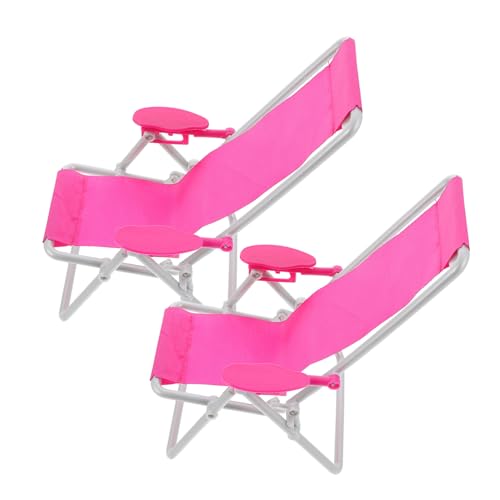 QUMIIRITY 2 Stück Teiliges Mini Puppenhaus Strandliegestuhl Niedlicher Kleiner Campingstuhl als Dekoratives für Robuste Mini Möbel aus Umweltfreundlichem Material für Kinderzimmer und DIY von QUMIIRITY