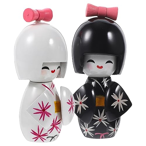 QUMIIRITY 2 Stück Teiliges Set Japanische Kimono Puppe aus Holz Dekorative Figuren für Tischdekoration Traditionelle Asiatische Deko für Zuhause und QUMIIRITY 2 Stück Teiliges Set Japanische Kimono Puppe aus Holz Dekorative Figuren für Tischdekoration Traditionelle Asiatische Deko für Zuhause und von QUMIIRITY