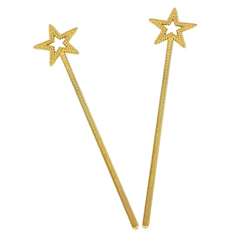 QUMIIRITY 2 Stück Teiliges Stern zauberstab Mädchen Feen Engel Cosplay Leicht Griffig für Bühnenauftritte Partys und Fotoshootings Goldfarben Sichere von QUMIIRITY