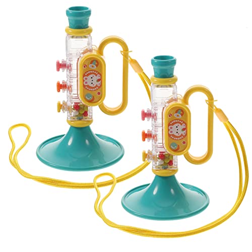 QUMIIRITY 2 Stück -Trompete kinderspielzeug Kid Toys spielsachen Hornbläser Spielzeuge Simulation Trompete für Bildungsspielzeug Plastik Sky-Blue von QUMIIRITY