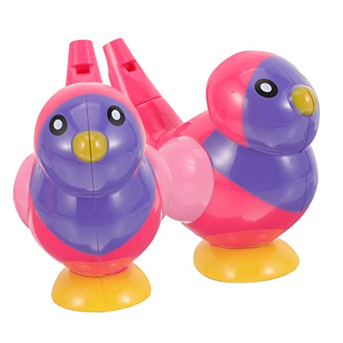 QUMIIRITY 2 Stück Wasservögel Pfeifen Kleinkinderinstrumente Vogelpfeife Kinderpfeife Pfeife Für Kleinkinder Zugpfeife Für Sensorisches Badespielzeug Abs Rosy von QUMIIRITY