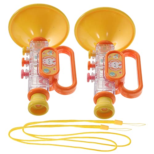 QUMIIRITY 2 Stück -trompete Zarte Trompete Realistisches Trompetenspielzeug Musikalisches Für Kinderparty Trompete Lebensechte Kleine Trompete Yellow Plastik von QUMIIRITY