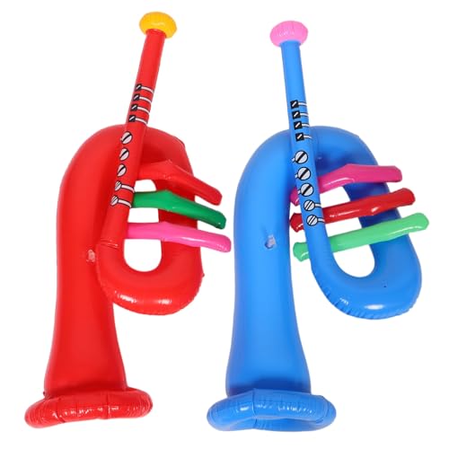 QUMIIRITY 2 Stücke Kinder Aufblasbare Trompete Spielzeug PVC Material Trompete Bühne Layout Musical Instrument Dekoration Photo Booth Requisiten von QUMIIRITY
