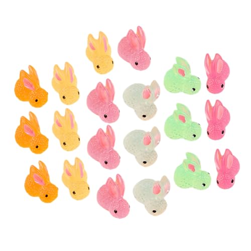 QUMIIRITY 20 Stück Im Dunkeln Leuchtendes Kaninchen Hase Miniaturhäschen Basteln Kleines Kaninchenhandwerk Exquisite Kaninchendekore DIY-mikrolandschaftsverzierung Mini-Kaninchen- Harz von QUMIIRITY