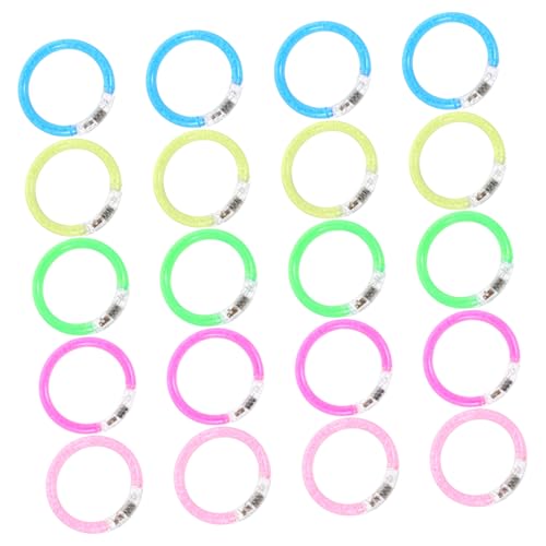 QUMIIRITY 20 Stück Leuchtendes Armband Leuchtende Armbänder Masse Leuchtrequisite Leuchtende Gläser Partyspielzeug Party Gefälligkeiten Neon-dekorationen Partyzubehör Acryl- von QUMIIRITY