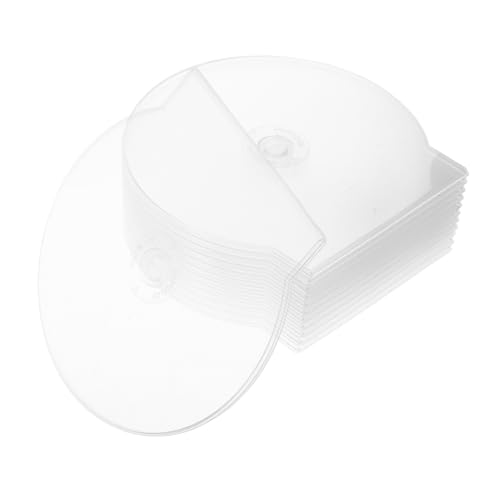 QUMIIRITY 20Stücke Clamshell DVD Hüllen Weiße Transparente Disc Halter für CD DVD Robuste Halbrunde Aufbewahrungslösungen für Musik Filme und Spiele von QUMIIRITY