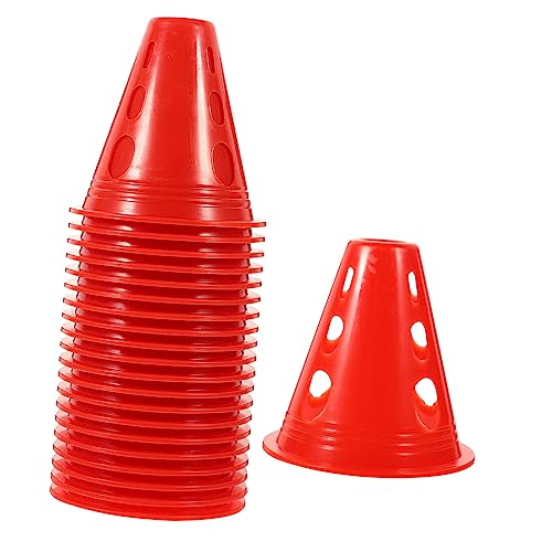 QUMIIRITY 20st Hindernisparcours Drinnen Verkehrskegel Im Freien Agility-stöcke Stangen Zapfen Trainingskegel Zum Skaten Bunte Fußballkegel Trainingskegel Für Bohrer Rot Plastik von QUMIIRITY