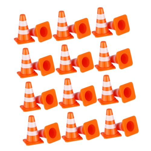 QUMIIRITY 24 Stück Miniatur-baukegel, Orange, Mini-verkehrskegel, Spielzeug, Kleine Sicherheitsbarrieren, Spielset Für Kinder, Winzige Verkehrszeichen Für Puppenhauszubehör, Rollenspiel, von QUMIIRITY