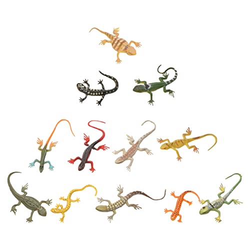 QUMIIRITY 24 Stück Teiliges Simulation Eidechsen Realistische Reptilien Figuren für Party Tricks April und Halloween Dekoration Sicheres und Leichtes Material von QUMIIRITY