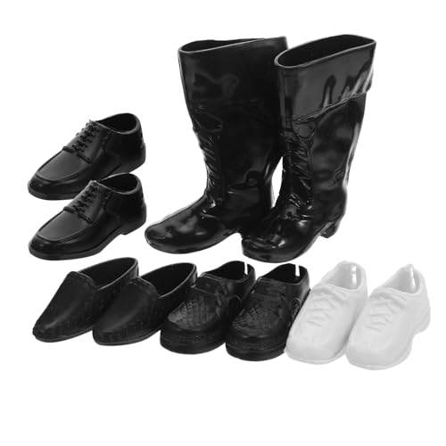 QUMIIRITY 25 Paare Puppenverkleidungsschuhe Dollhouse Decor Puppenhaus Miniaturzubehör Dollhouse Dekorationen Babypuppen-Requisiten Schuhe Dekore winzige Minischuhe Plastik Schwarz von QUMIIRITY