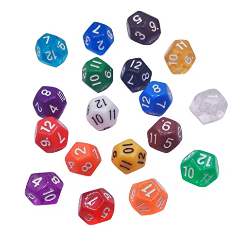 QUMIIRITY Entertainment Supplies 12-seitige Acrylwürfel 25-teiliges Set Leicht Bequem Zu Halten Für Spiele Zufällige Farbe von QUMIIRITY