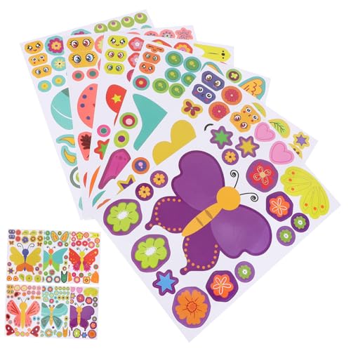 QUMIIRITY Schmetterlings-Puzzle-Aufkleber-Set – 27 Bögen – Einzigartige Party-Aufkleber – Dekorative Aufkleber Mit Schmetterlingsmotiven Für Kinder von QUMIIRITY