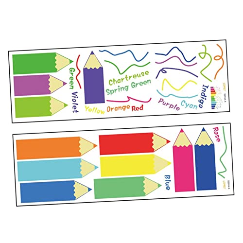 QUMIIRITY 2Blätter Bleistift Wandaufkleber für Kinderzimmer Dekorative Wandtattoos aus Selbstklebend für Spielzimmer Kindergarten und Mehr Bögen von QUMIIRITY