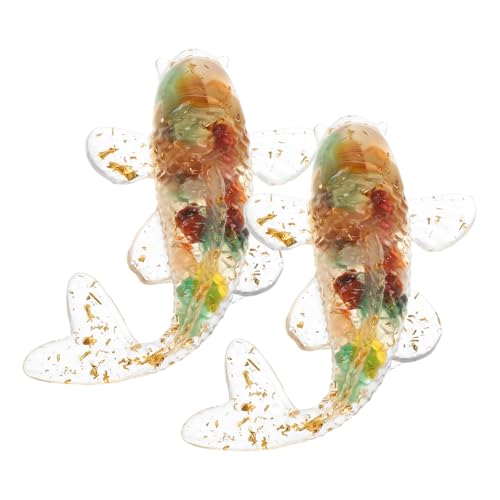 QUMIIRITY 2Stücke Kristall Koi Fisch Figuren Handgefertigte Tischdekoration Glücksbringer Ornamente aus Robustem Kristall für Wohnungen und Exquisites von QUMIIRITY