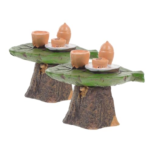 QUMIIRITY 2pcs Mini Liefert Harz Tee Tisch Modell Bonsai Und Dekorationen Für Party Garten von QUMIIRITY
