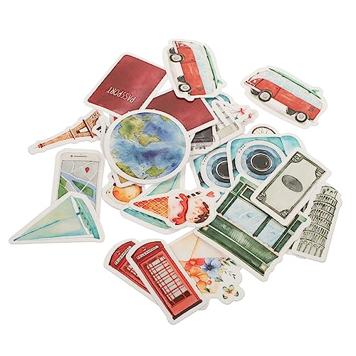 QUMIIRITY 3 Sätze Reiseaufkleber Reisekoffer-Aufkleber DIY -Aufkleber Zeitschriftenverschönerungszubehör Kreative Aufkleber Tagebuchaufkleber Selbstklebender DIY-Aufkleber Papier von QUMIIRITY