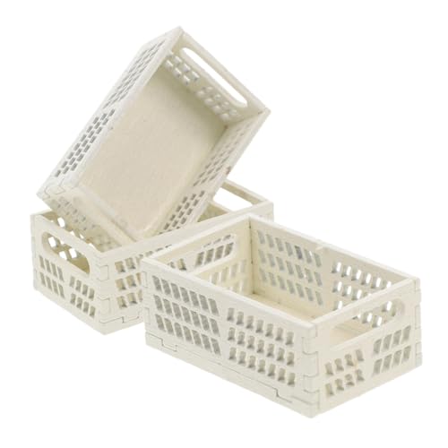 QUMIIRITY 3 Stück Miniatur-puppenhauskiste Aufbewahrungsbox Aus Holz Kleiner Korb Ideal Für Miniaturszenen Und Puppenhausdekoration von QUMIIRITY