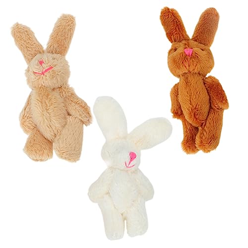 QUMIIRITY 3 Stück Teiliges Kleine Plüschhasen Gefüllte Kuscheltiere Braun Hellbraun und Weiß Niedliche Stofftiere als DIY Taschenanhänger und QUMIIRITY 3 Stück Teiliges Kleine Plüschhasen Gefüllte Kuscheltiere Braun Hellbraun und Weiß Niedliche Stofftiere als DIY Taschenanhänger und von QUMIIRITY