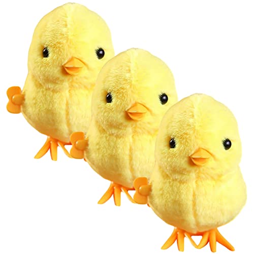 QUMIIRITY 3 Stück Velvet Jumping Chicken Lustiges Für Partybevorzugungsspielzeug Tiere Kleinkind Lernspielzeug Für Tiere Kleine Spielsachen Yellow Plüsch von QUMIIRITY