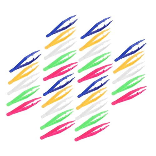 QUMIIRITY 30 Stück Leichte Pinzette aus Kunststoff bastelset basteln für Handwerkliche Pinzette DIY-Pinzette Plastikpinzette Punkt Mikro Bastelpinzette Pinzette zum Basteln pp von QUMIIRITY