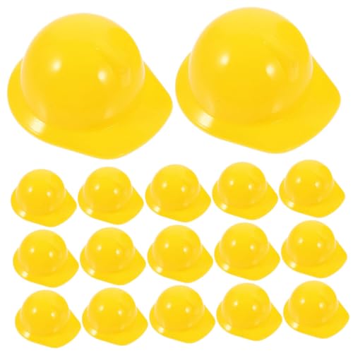QUMIIRITY 30 Stück Mini-bauhut Minihelm Für Puppe Klein BAU-partyhüte Mini-Helm Miniatur-bauhut Konstruktion Minihüte Zum Basteln Winzig Puppenhelm Plastik Yellow von QUMIIRITY