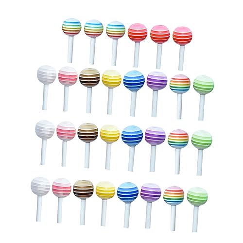 QUMIIRITY 30 Teiliges Simulations Lolli Kit Miniatur Spiele Spielzeughaus Winzige Gefälschte Lollis Mini Sachen Saugnäpfe Am Stiel Herz Lolli Anhänger Mini Lolli Miniatur Kit von QUMIIRITY