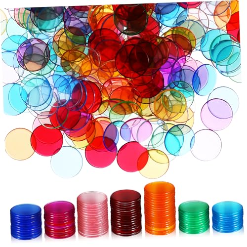 QUMIIRITY 300 Stück Bingo Chips Transparente Farbige Zählchips für Bingo Spiele Klassenzimmer und Lernübungen Robuste Plastikmarker für Vielseitige Anwendungen von QUMIIRITY