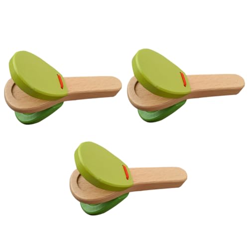 QUMIIRITY 3Stücke Lustige Holz Kastagnetten Soundboards Pädagogisches für Handheld Musikinstrumente Bunten Designs Holzspielzeug Kommunikation von QUMIIRITY