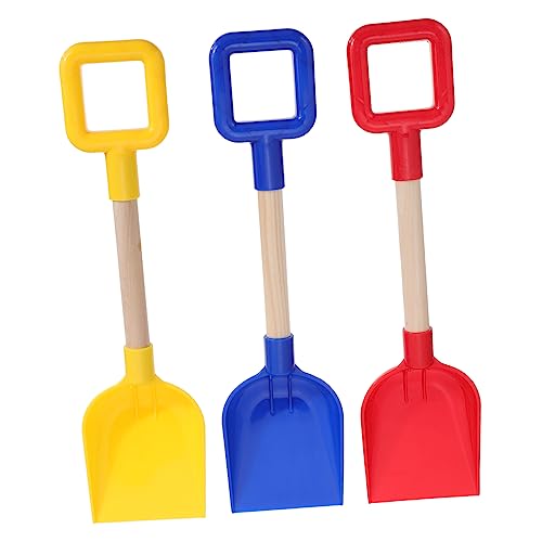 QUMIIRITY 3Stücke Teiliges Strandschaufel für Kreative Spielzeugschaufeln für Strand Garten und Sandkasten Hochwertige Holzgriffe von QUMIIRITY