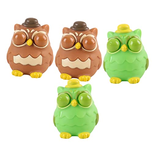 QUMIIRITY 4 Stck. Pop-Eyed Eule Eulen-Squeeze- Zum Stressabbau Druckentlastungsspielzeug Für Eulen-Squeeze- Für Stressabbau Zappelspielzeug PVC von QUMIIRITY
