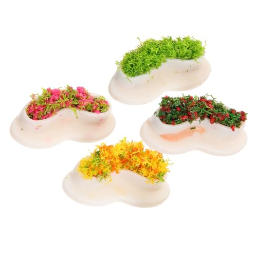 QUMIIRITY 4 Stück Mini Simuliertes Blumenbeet Minibankverzierung Mini-hausschmuck Simulations-minibank Minibänke Mini-bankmöbel Puppenmöbel Miniatur-parkbank Miniatur-blumenbeetbank Plastik von QUMIIRITY