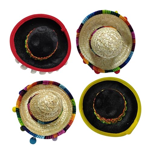 QUMIIRITY 4er-pack Mini-sombrero-haarreifen Mexikanischer Hut Stirnband Festlich Verformungsfrei Für Gruppenfotos Partys von QUMIIRITY
