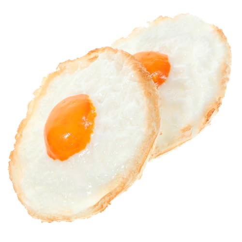 QUMIIRITY 4 Stück Simulierte Spiegeleier Modelle aus Resin Lustige Fotorequisiten für Dekoration und Spiel Realistische Fake Food Accessoires für Zuhause und Geschäfte von QUMIIRITY
