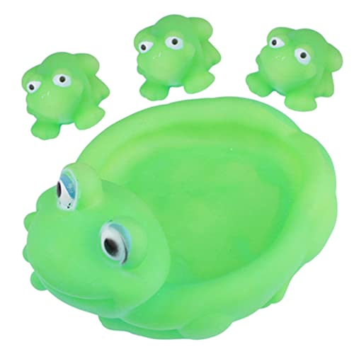 QUMIIRITY 4 Stück Teiliges Bade für Kleinkinder Quakende Cartoon Frosch Toys für Badewanne Fördert die Hand Augen Koordination und Macht zum Vergnügen von QUMIIRITY