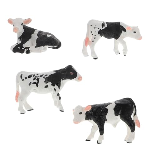 QUMIIRITY Miniatur-tiermodelle Für Kinder 4-teiliges Bauernhoftier-Set Einschließlich Kuh Und Kalb Dekoratives Und Pädagogisches Spielzeug von QUMIIRITY