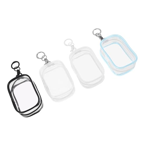 QUMIIRITY 4 Stück Transparente PVC Figuren-Aufbewahrungstasche Schlüsselanhänger wasserdichte Puppen-Display-Tasche Kompakt Tragbar für Outdoor und Reise von QUMIIRITY