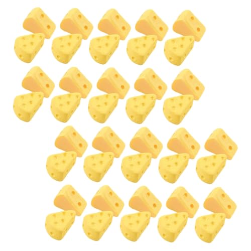 QUMIIRITY 40 Stück Hilfskäsepfannkuchen Tragbarer Behälter Spiegelei Dekorationsdosen Gefälschte Käse Minifiguren Cartoon Roter Umschlag Käsekuchen Einzelhandelsdekorationen Dekorieren von QUMIIRITY