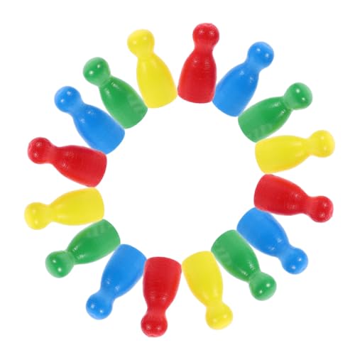 QUMIIRITY 40 Stück Holz Schachfiguren Teilig Wiederverwendbare Spielfiguren für Brettspiele Geeignet für Schach und Strategische Spiele Farben Rot Gelb Blau Grün von QUMIIRITY