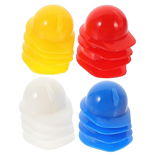 QUMIIRITY 40 Stück Mini-schutzhelm Mini-Safe-Hut Kleine Puppenmütze Haustier Miniatur Dekoration Mini-bauhut Hüte Kind Puppenhelm Gepolstert Winzig Bunt Plastik von QUMIIRITY