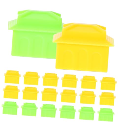 QUMIIRITY 40 Stück Monopol Schachfiguren Häuser Brettspielhaus des Reichen Mannes Sieg-Spiel-Requisiten Schachfigurenersatz Siegesspielhaus Brettspielhotel Brettspiel Hotel Und Plastik von QUMIIRITY