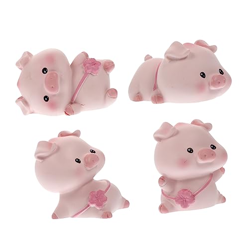 QUMIIRITY 4pcs Pig Doll Car Ornament Lustige Desktop Schmücken Mini Figur Ornament von QUMIIRITY