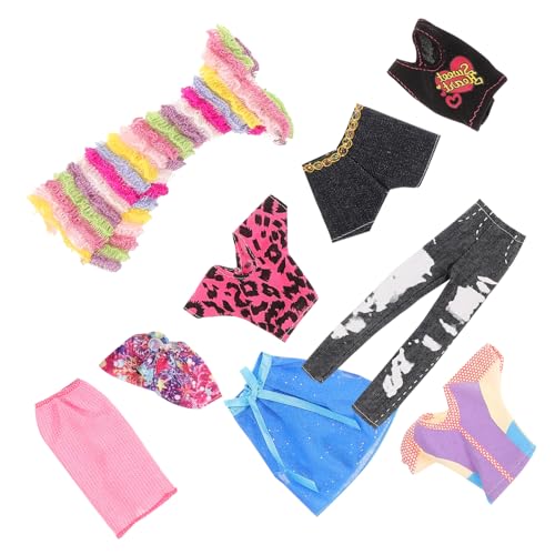 QUMIIRITY 5 Sätze Austauschbares Puppenkleid Bezauberndes Puppenkostüm Puppen-Outfits Kompakte Puppenkleidung Ersatzpuppenkleidung Mini-puppenkleid-Outfit Dekorative Puppenkleidung Stoff von QUMIIRITY
