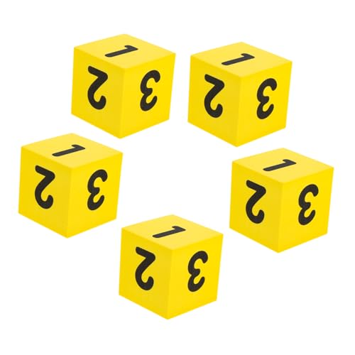 QUMIIRITY 5 Stück Bunte Schaumstoffwürfel Brettspiel Kinderspielzeug Spielwürfel Würfelspiel Trinken Partyzubehör Multifunktionswürfel -stütze Wiederverwendbare Yellow Eva von QUMIIRITY