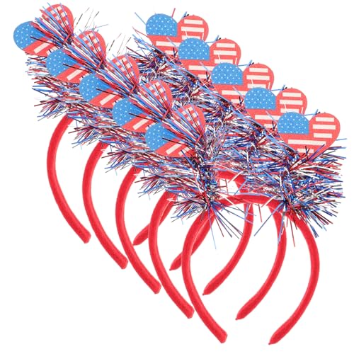 QUMIIRITY 5 Stück Juli Haarband mit Glitzer Sternen in Patriotisches Stirnband für Unabhängigkeitstag Party Dekoration und Performance Zubehör von QUMIIRITY