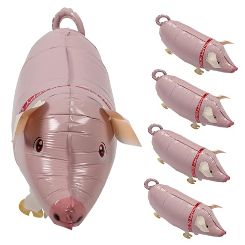 QUMIIRITY 5 Stück Schweinballon Groß Party Schweine Für Kinderspielzeug Lustiges Ballonspielzeug Aufblasbares Aufblasendes Leichter Aufblasbarer Ballon Aluminiumfolie Rosa von QUMIIRITY
