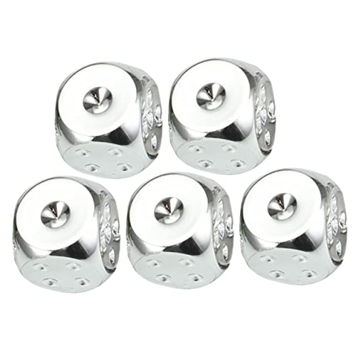QUMIIRITY Metallwürfel-Set – 5 Große Würfel Für Poker- Bar- Und Mathespiele – Silber von QUMIIRITY