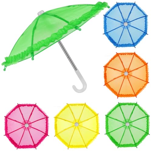 QUMIIRITY 5st Spielzeugschirm Auto Tragbar Regenschirm Puppe Miniatur Party-Foto-Requisite Dekorativer Minischirm Mini- - Winzige Möbel Mini-hausbedarf Stoff von QUMIIRITY