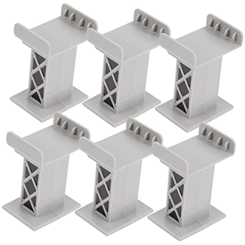 QUMIIRITY 6 Stück Bahnsteig Zugbrücke Riser Spuren Bahngleis Zugbrückenstützen Schienenverkehrs-Zubehör Gleisbrückenstützen Unterstützung der Eisenbahnbrücke Plastik Light Grey von QUMIIRITY